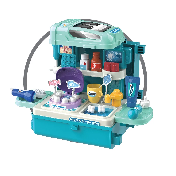 3 в 1 медицинский автобус чемодан 34 шт. стоматологический набор игрушек для детей ясельного возраста Детский Набор доктора ролевые игры стоматолог ролевых игр
