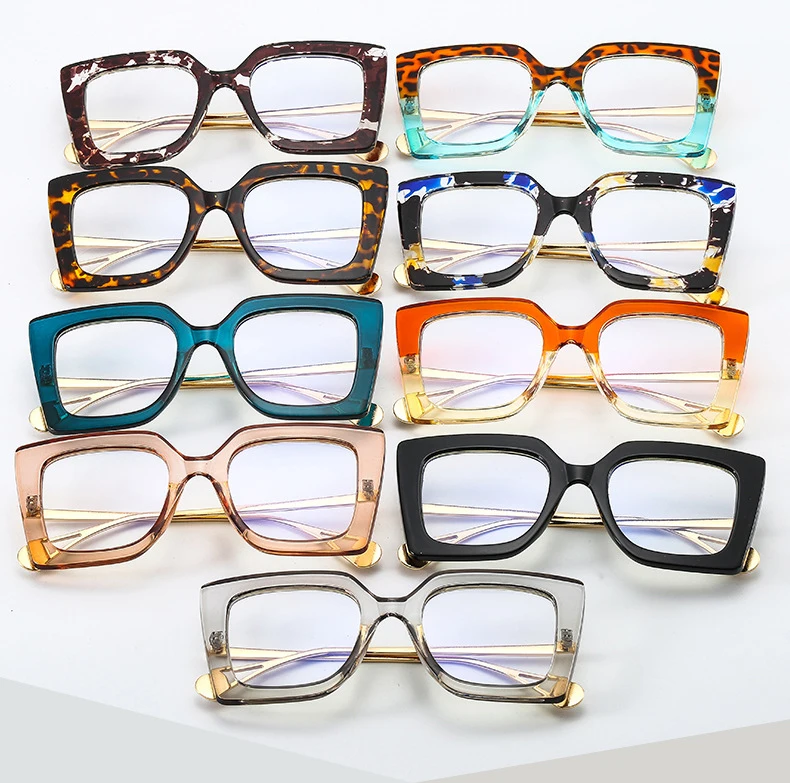 New Trend Retro Custom Uv400 Colorful Sunglasses Oversized Trending Eyewear Woman Square Sunglasses