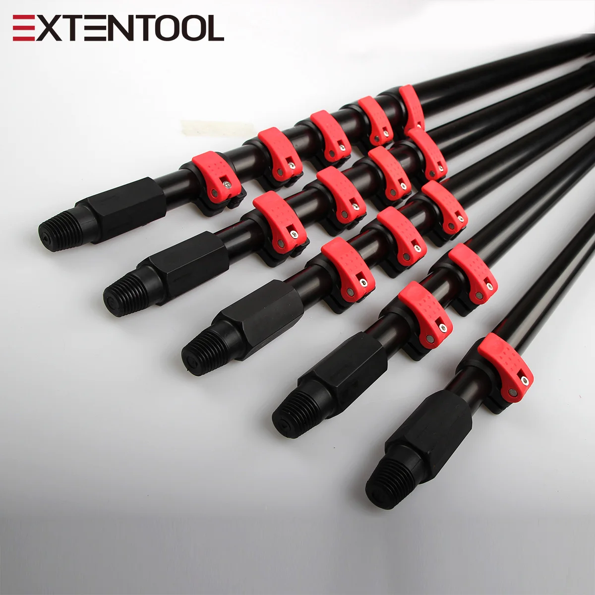 Extentool 36ft Telescoping Threaded Extension Pole 6 Section Telescopic Extension Rod with Flip Cam Lock