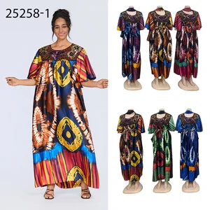 Wholesale New Large Size Printed Round Neck Casual Summer Short Sleeve Dress