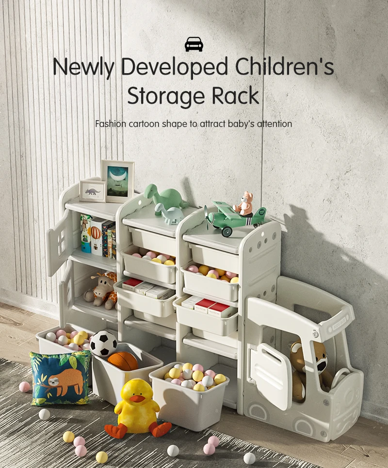 Kindergarten Car Baby Organization Bedroom Shelf Clothes Rack Plastic ...