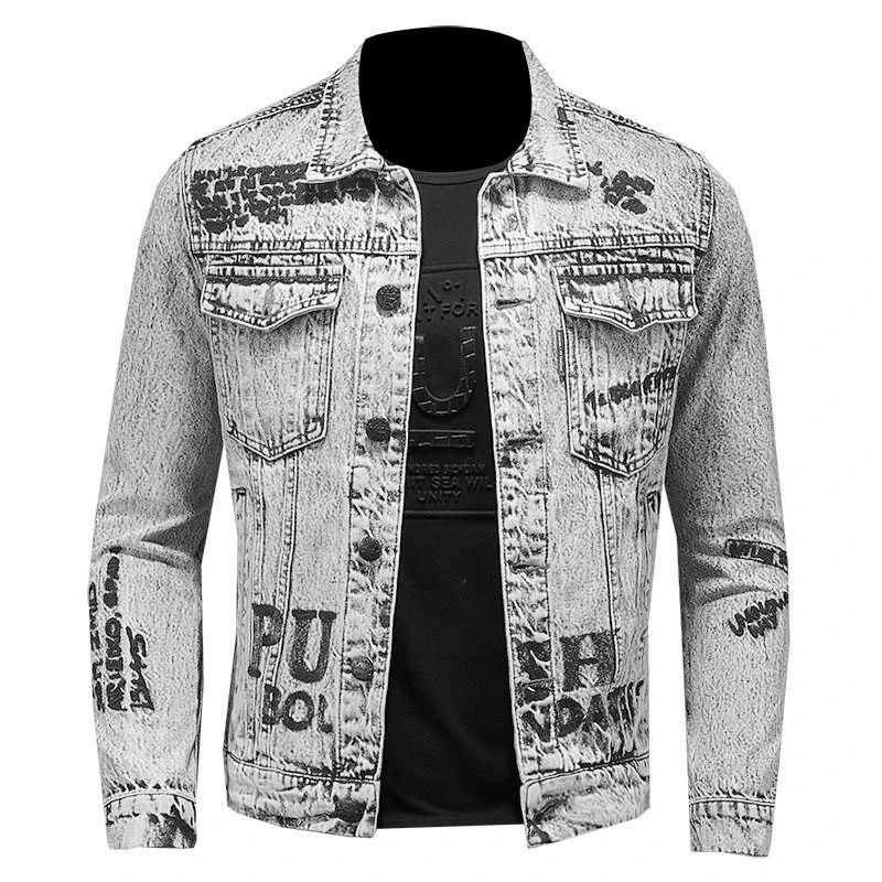 High Quality Men's Cotton Jeans Jacket Customizable Denim Jacket Wholesale OEM Service manufacture