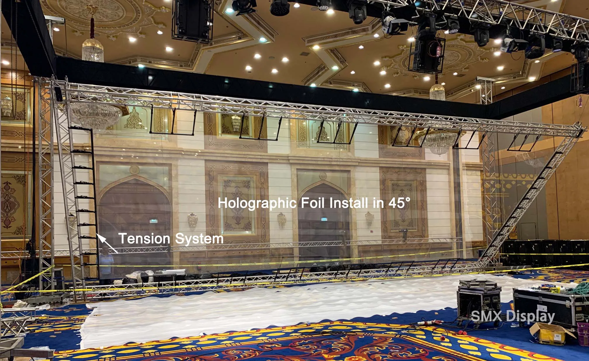 Holographic Stage 3d Pepper's Ghost Projection System For Live Hologram