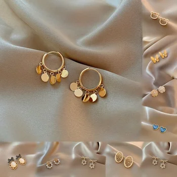Gold Unique Earrings Women's Fashion Jewelry Light Luxury Niche Design Earrings Cool New 2024 Earrings