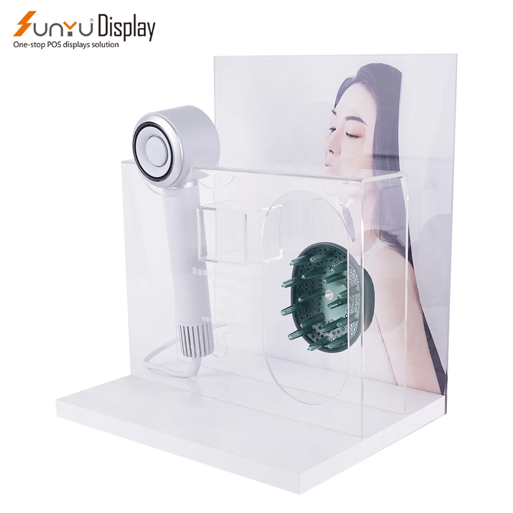 Newbie Custom Counter Home Appliance Display Stand Acrylic Salon Hair Dryer Holder