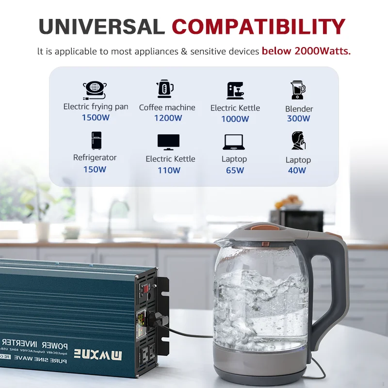 3000w 4000w 5000w Continuous Power Invertor 12v Dc to 220v Ac Pure Sine Wave Inverter With Remote Control