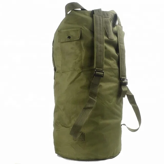 YAKEDA cheap top load oxford canvas OD green olive US army surplus military duffle bag with shoulder strap