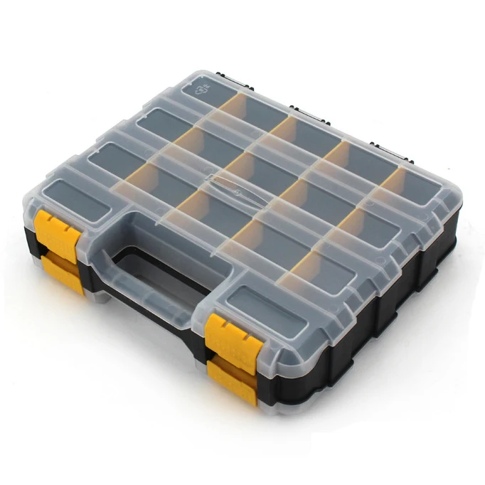 Double Sided Tool Organizer Small Parts Storage Tool Box With 34 ...