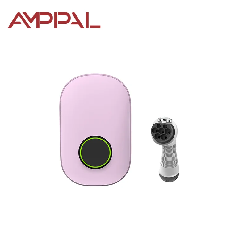 AMPPAL 7kw Smart Ocpp EV Charging Station Wall Box Mode 3 Car Charger with Type 2 Plug Output Current 32A