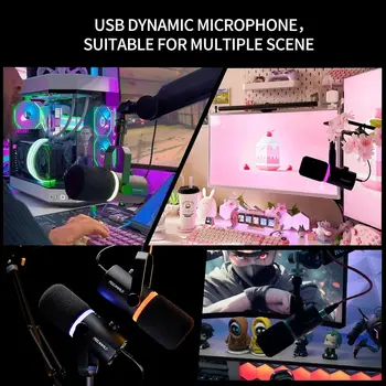 FEELWORLD PM1 XLR/USB Dynamic Microphone OEM Factory Price for Podcast Recording Gaming Live Streaming detail image