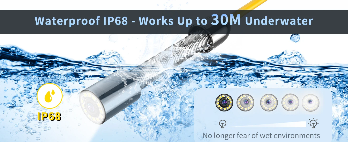 10200mAh Sewer Camera DVR 32GB&Meter Counter 1080P IP68 Pipe Camera With 23mm HD Lens Drain Camera 5inch Monitor 10m/20m/30m/40m/50M Optional supplier