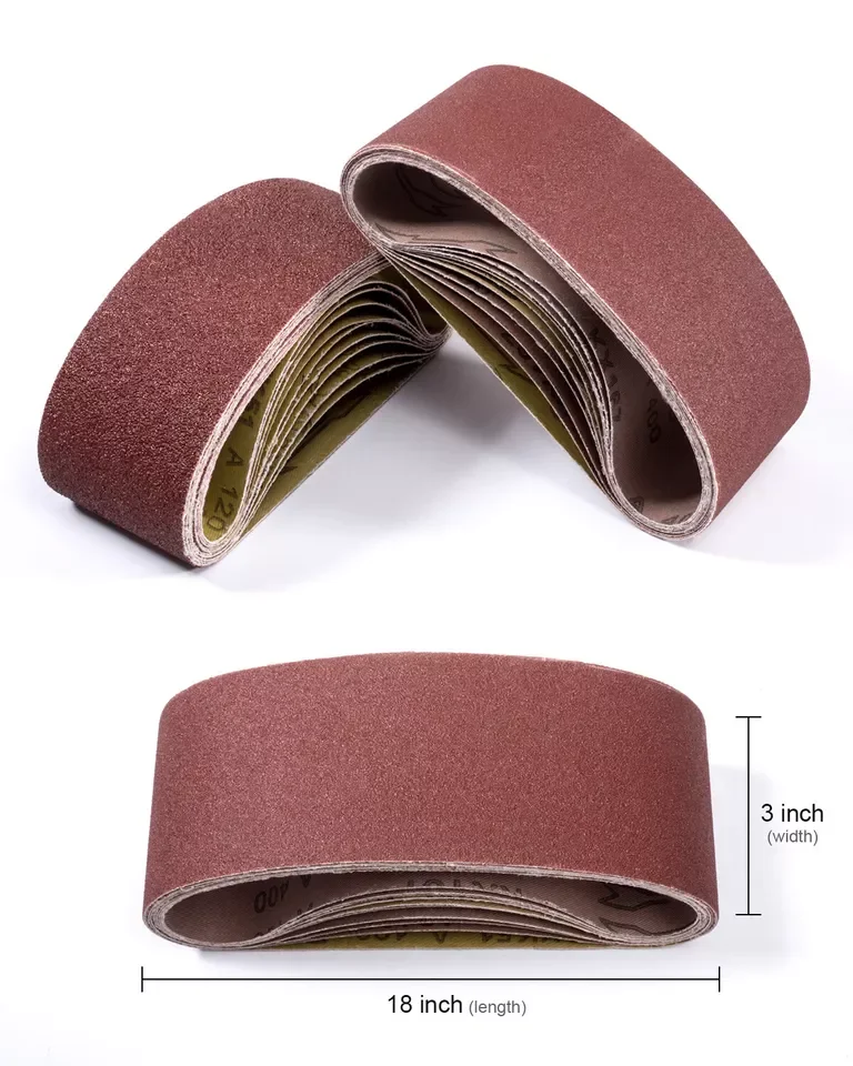 Lot De 10 Courroies De Ponçage – 3 X 18 Pouces – Grain 320 – X-Weight – A/O – Made In USA