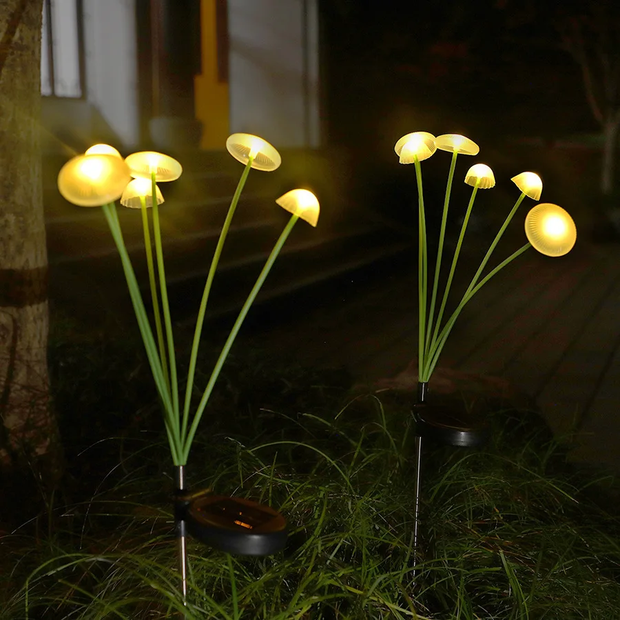 product solar mushroom outdoor courtyard villa light ip65 waterproof landscape decorative exterior led jellyfish garden yard lawn light-2