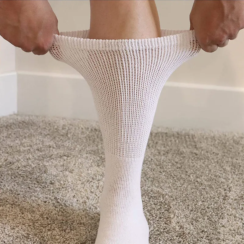 Custom Printed Soft Diabetic Socks Unisex Bamboo Non-binding Diabetic Compression Socks