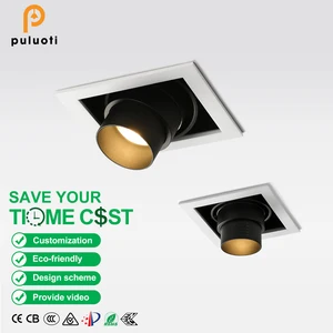 PULUOTI Adjustable Telescopic Square LED Stretch Downlight Commercial Home Project Ceiling Spotlight with Embedded MR16/GU10