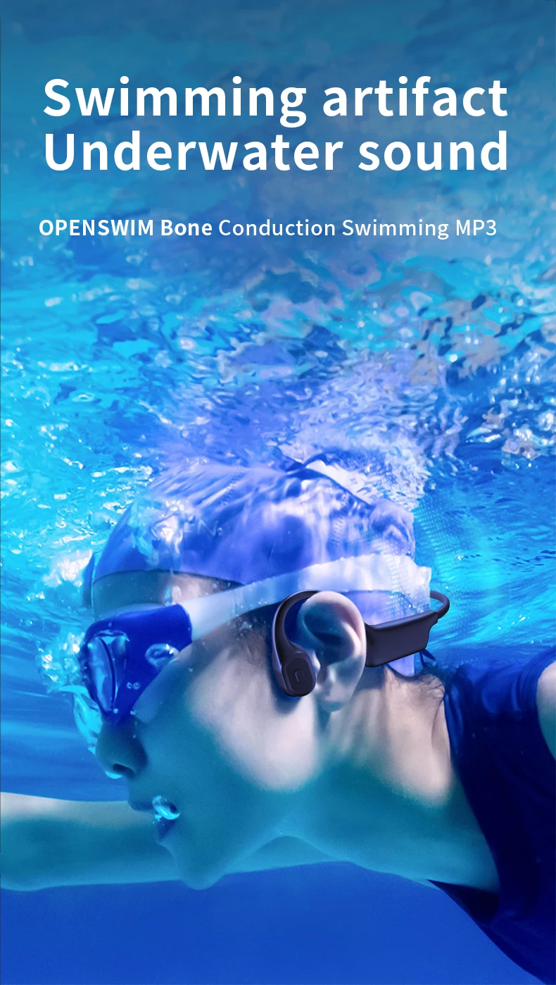 New Arrival Stereo Ip68 Waterproof Mp3 32g Open Ear Bt Swimming