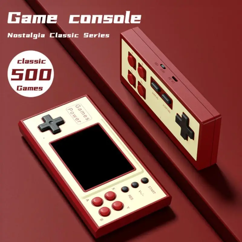 Newly Retro Handheld Classic Game Console Pocket Nostalgic Mini Bit  Arcade Two Player Battle 500 in AV Output Game Player