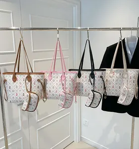 2 Pieces Set Large Capacity Women's Shoulder Bags 2026 Zipper Closure Ladies Totes Bags Handbags