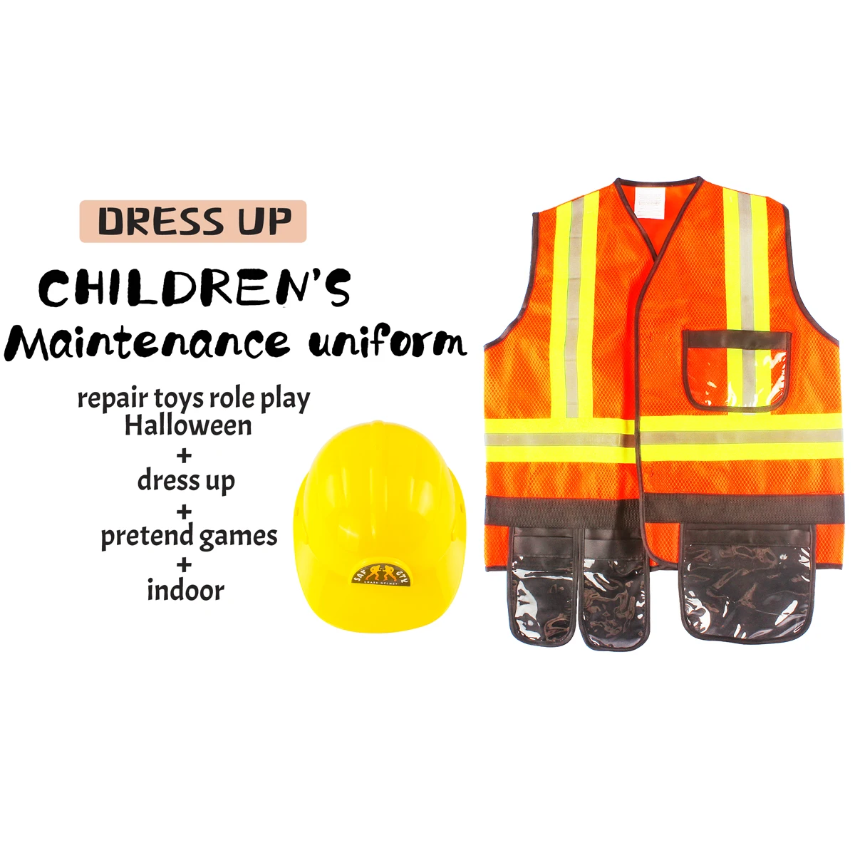 Dress up Set for Kids Engineer Costumes Pretend Play Costume Role with