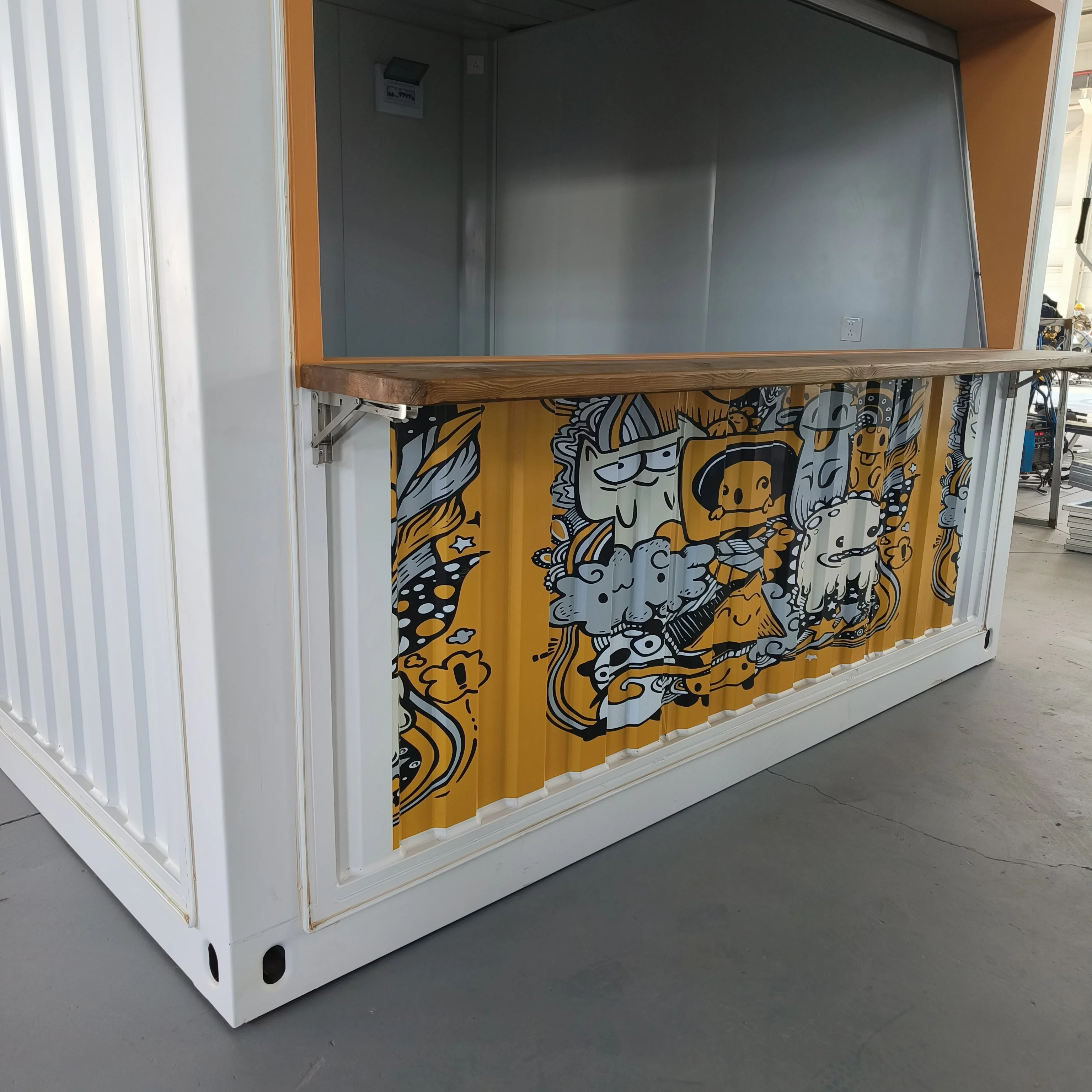 Quick Assembly Prefabricated Steel Container Kiosk Flat Pack Mall Retail Food