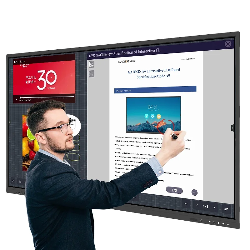 Classroom Interactive Flat Panel Touch Screen Smart White Board Digital Interactive Whiteboard