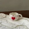 Tazza con fiocco a forma di cuore rosso ciliegia, 300 ml