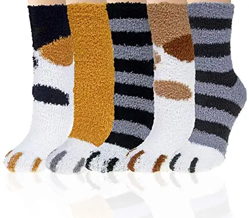 Crew Colorblock Soft Breathable Winter Custom logo Ladies Meias Warm Sleep Home Womens Fuzzy Fluffy Socks