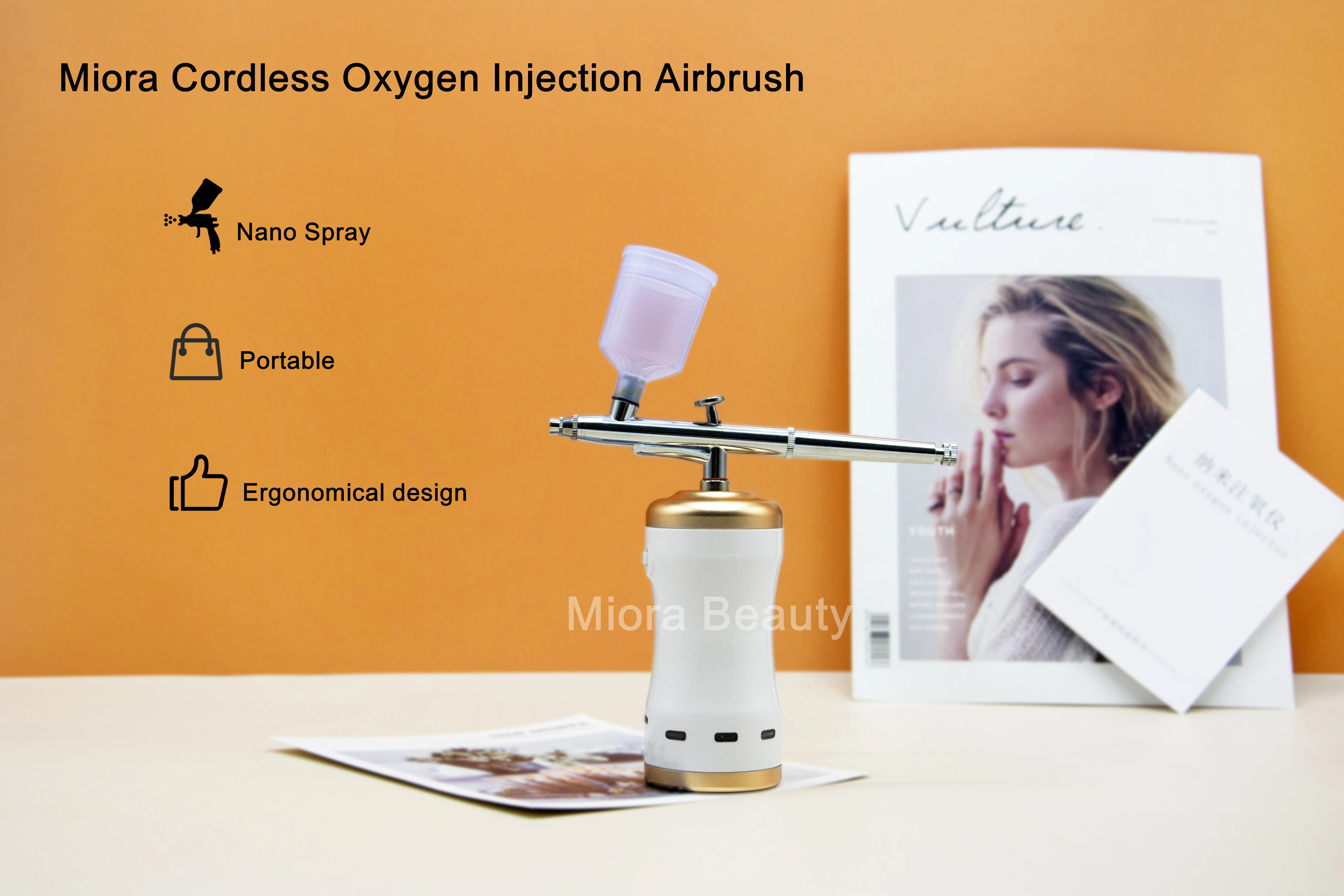 Rechargeable Cordless air brush makeup machine -single action  airbrush kit