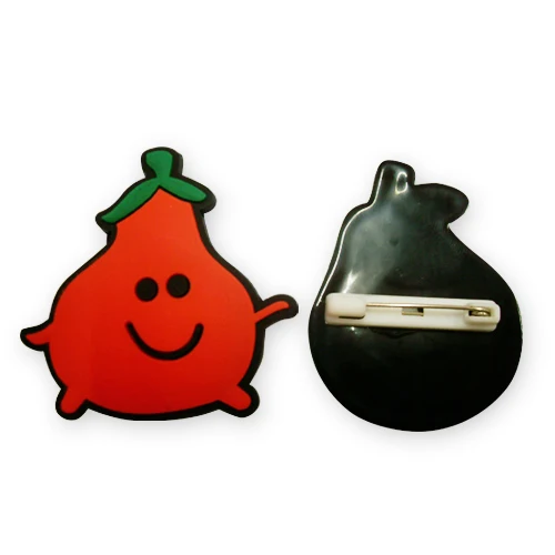 custom Fruit shape soft  rubber  pin brooch popular Cartoon brooch for children