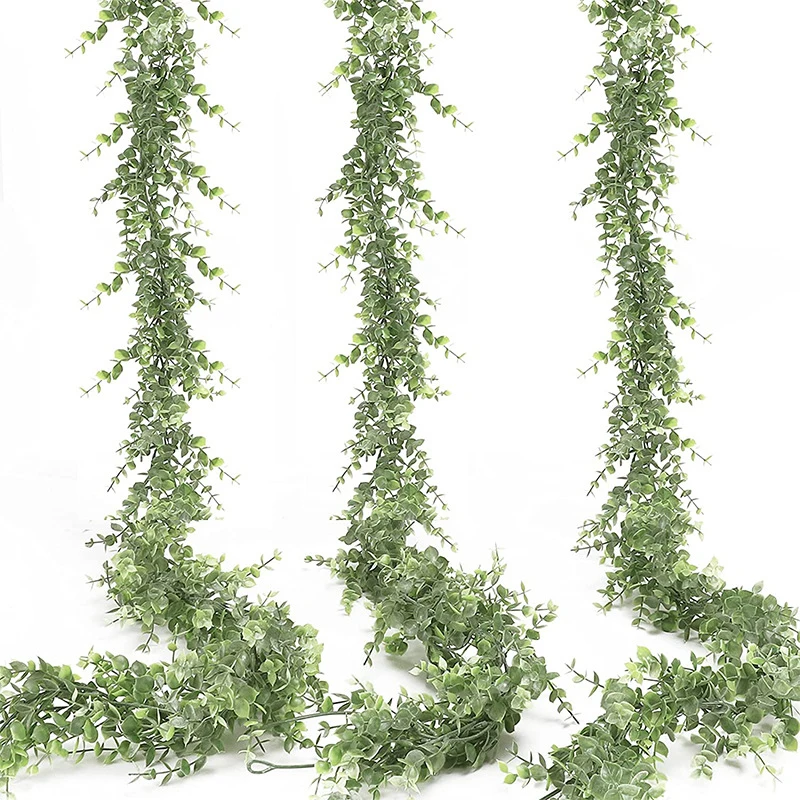 Manufacturers Wholesale Artificial Ivy Leaf Plant Greenery Eucalyptus Vine 1.8 M Ins Eucalyptus Hanging Garland False Suspension
