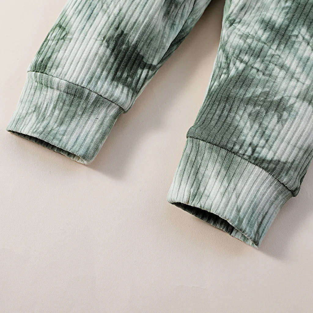 Повседневный комплект из 2 предметов для мальчиков, толстовка с длинным рукавом и штаны зеленого цвета, 2021