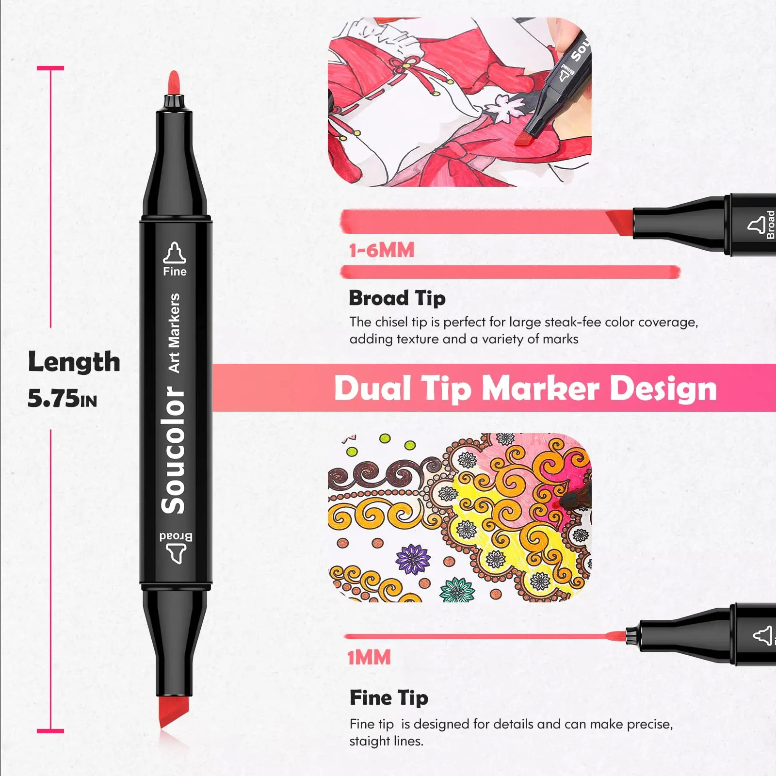 Cheap Wholesale 12 30 40 80 100 120 168 204 262 Color Dual Tip Marker