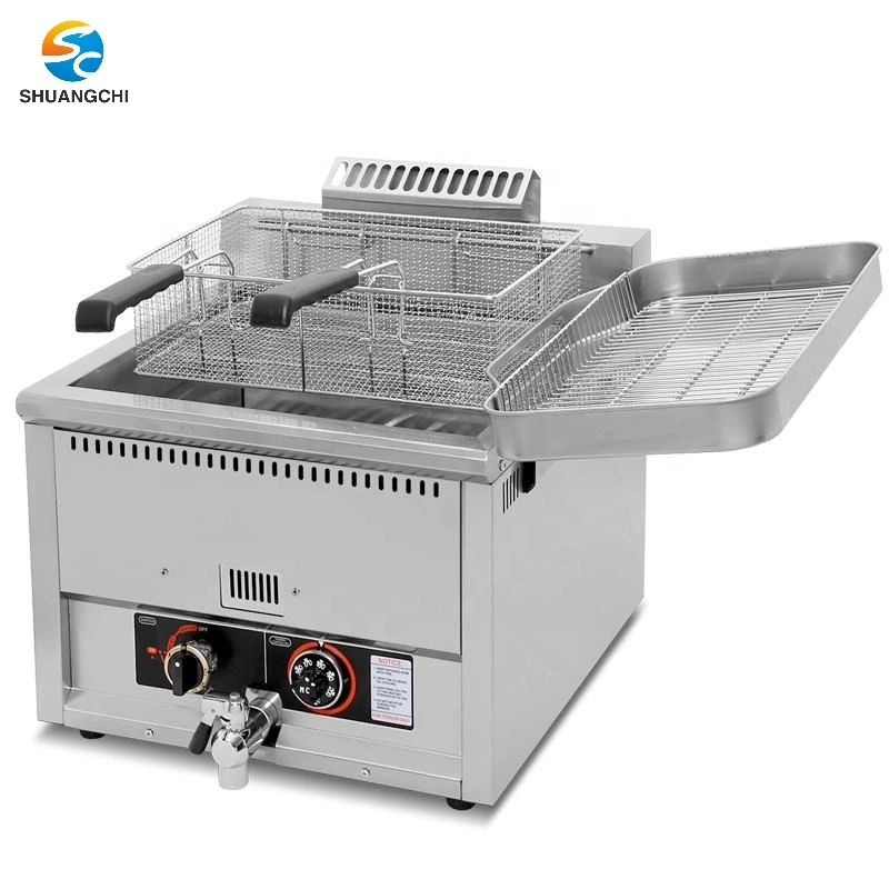 Tabletop Gas Deep Fryer With Temperature Control Stainless Steel 304