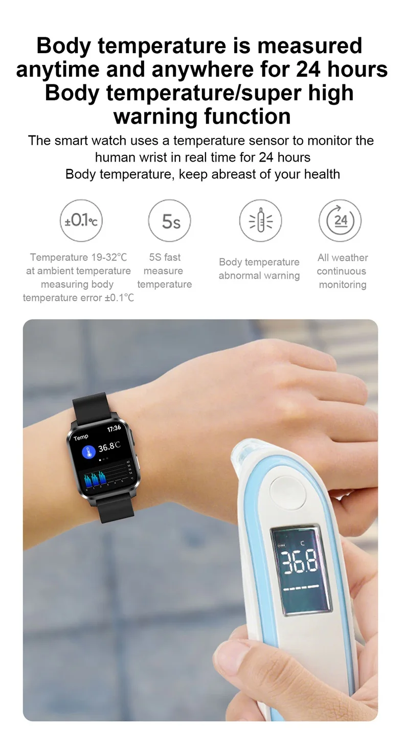 2022 Hot Body Temperature ECG Monitor Smart Watch E90 with ECG PPG Heart Rate Full Touch Smartwatch APP Smarthealth (8).jpg