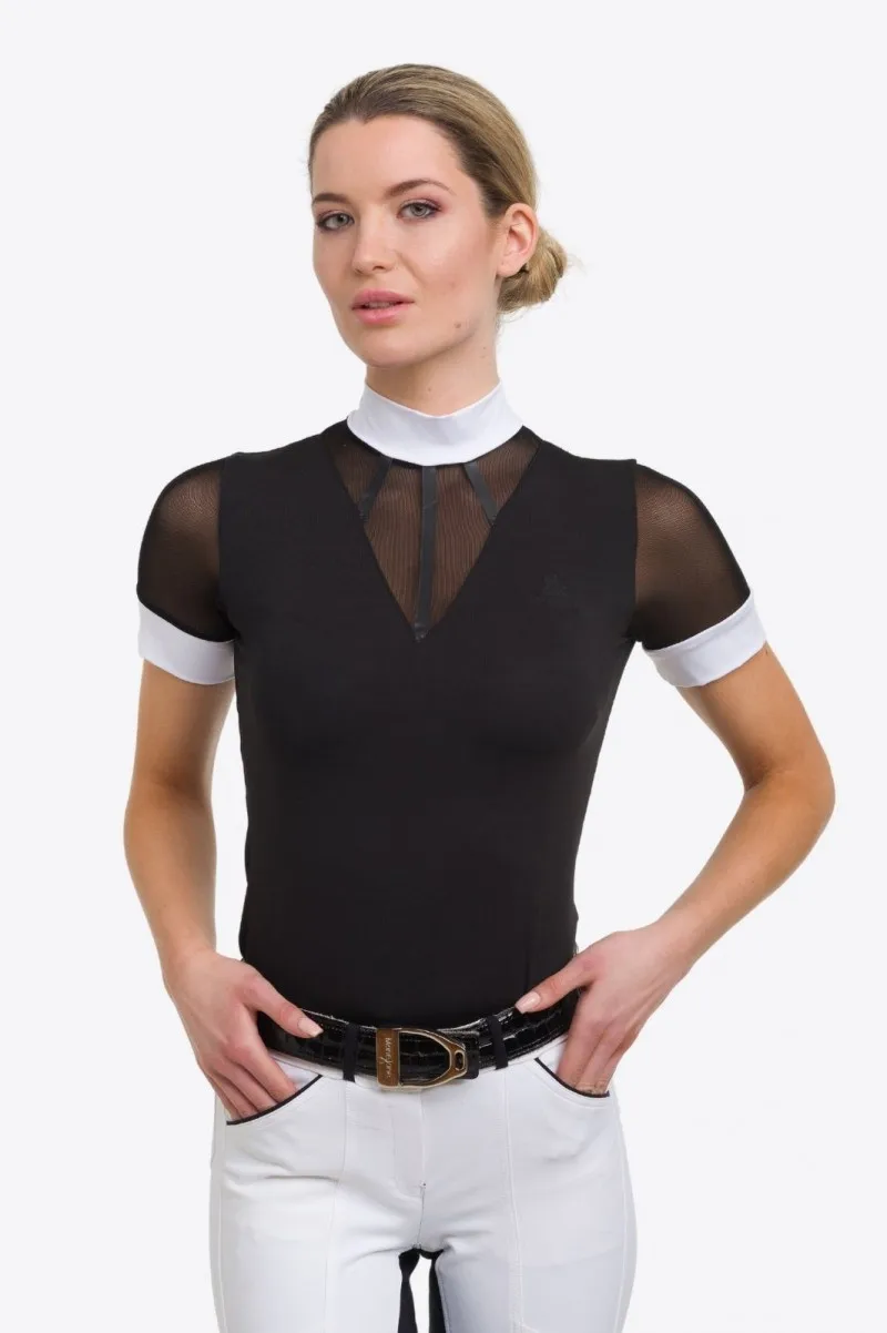 High Quality Equestrian Show Shirt Mesh Patchwork Sexy Fashion Horse Riding Shirt Women Plus