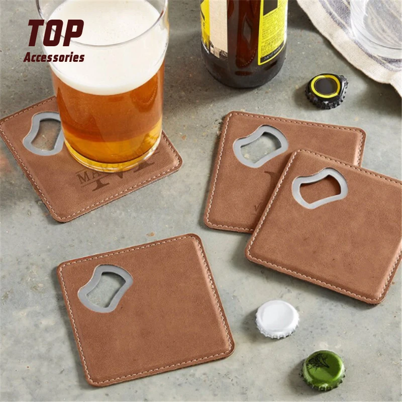 Most Popular Pu Leather Bar Beer Opener Holster Card Bottle Opener