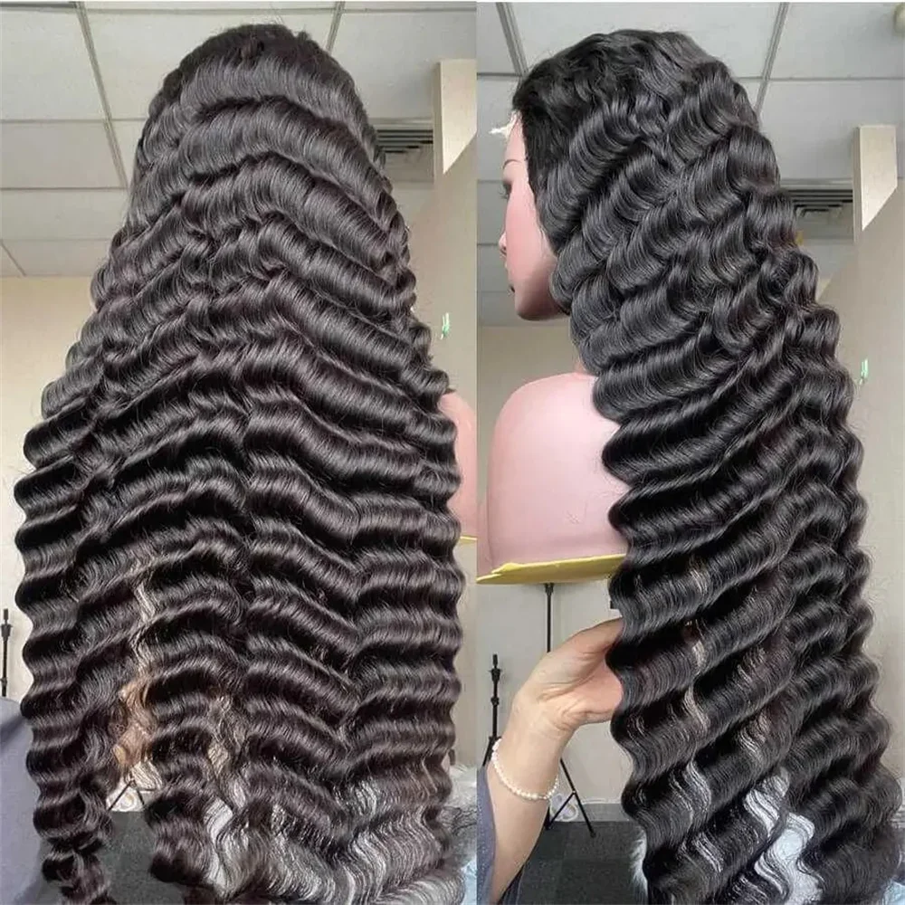 Human Hair Weave Bundle Deep Wave Brazilian Hair Extensions_voghion.com