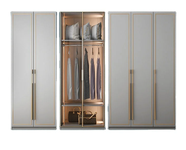 Customized Tempered Glass Wardrobes Bedroom Design Modern Wardrobe Organizer Closet Home Bedroom Storage Cabinet