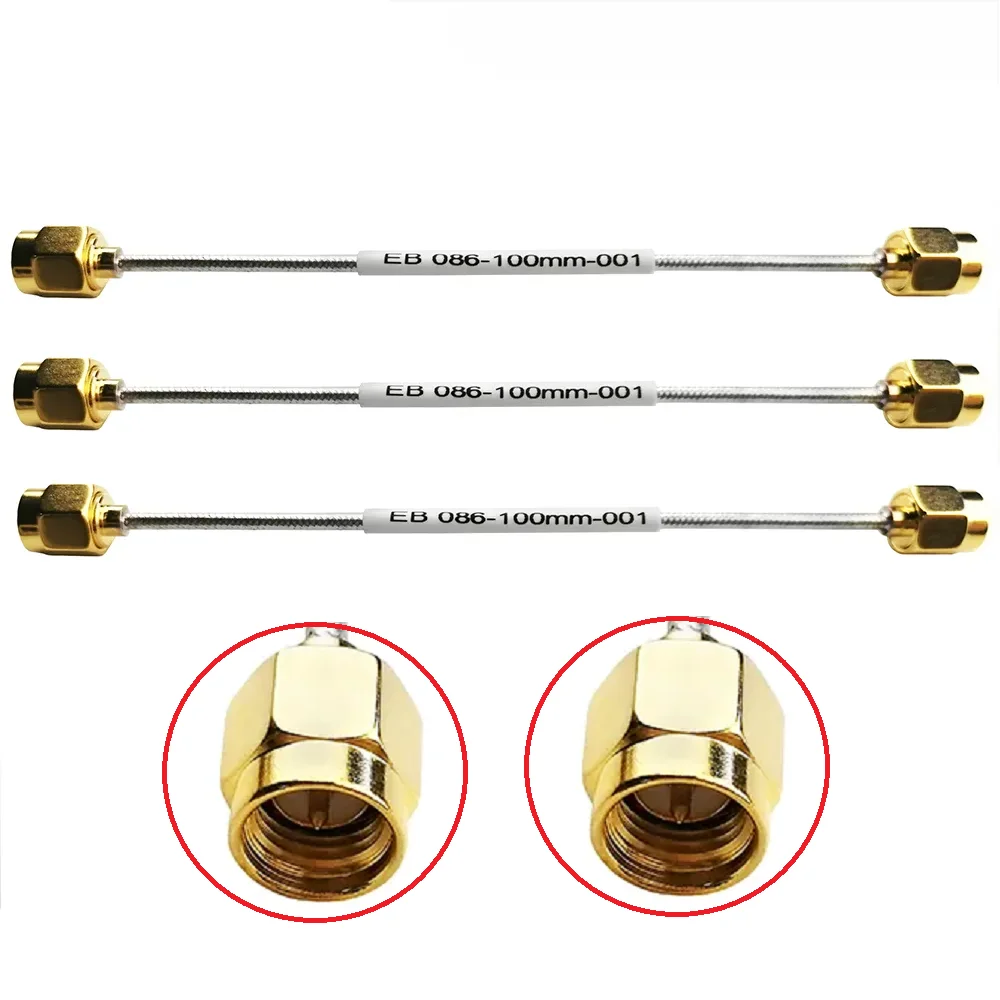 كابل RF مرن يدوي التشكيل من نوع Pigtail مع موصل SMA ذكر إلى موصل SMA ذكر مستقيم، طرازات RG402 وRG405 و141 و086، تجميعات كابلات الميكروويف المرنة لتطبيقات RF