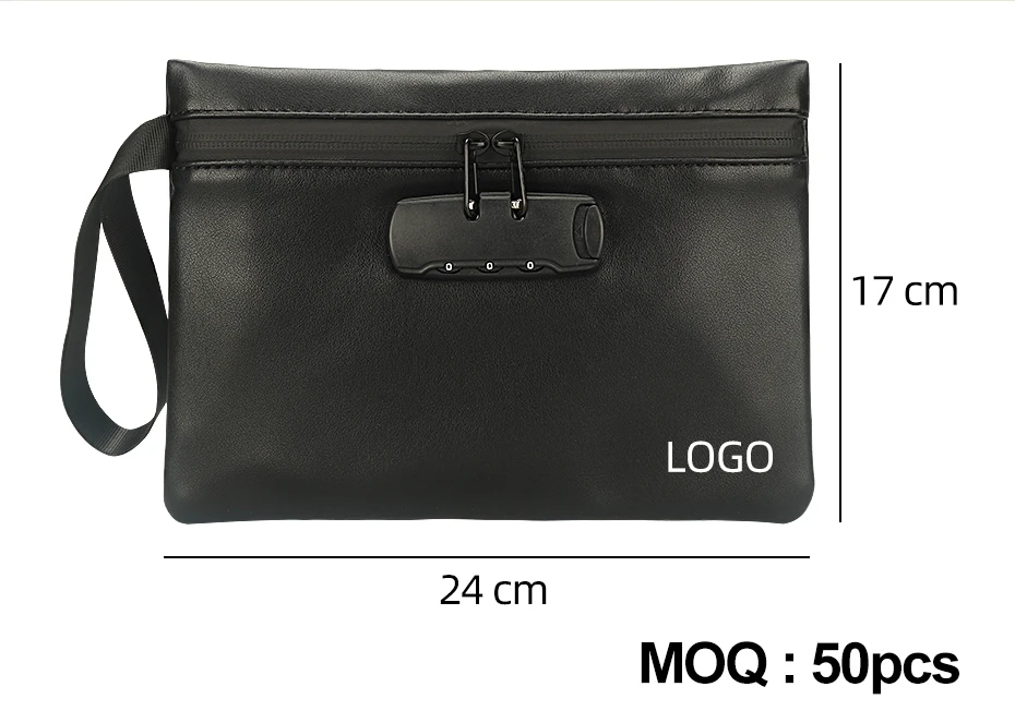 Firedog Custom Smell Proof Bag With Combination Lock Pu Leather Carbon