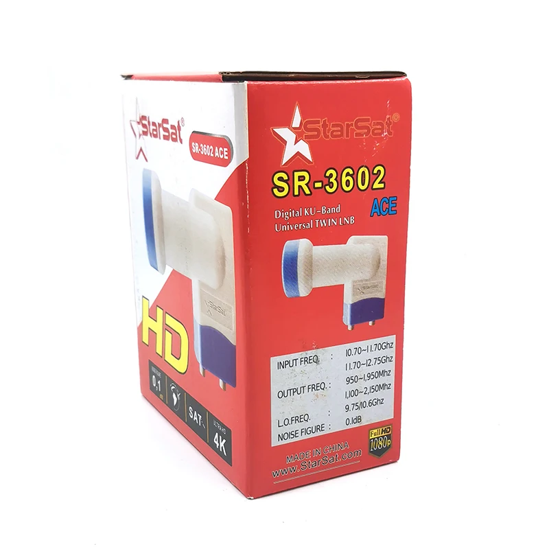 StarSat SR-3602 ACE 4K Supported Twin LNB Universal Digital KU Band with Plastic Material