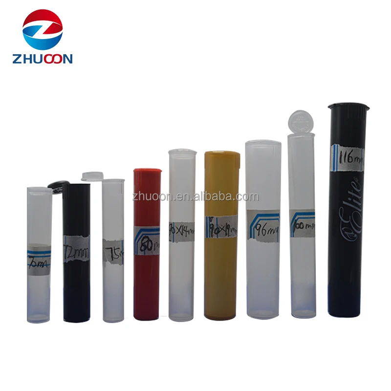 116mm Plastic Pop Top Containers Pre Roll Tube 90mm 98mm 19mm Storage ...