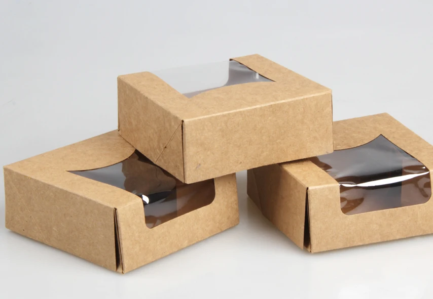 Wholesale Custom Logo Print Food Grade Paper Packing Window Container Cake Dessert Pastry Box for Bakery Packaging details