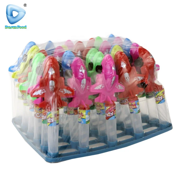 Лидер продаж цветной забавный пластиковый самолет игрушка конфеты для