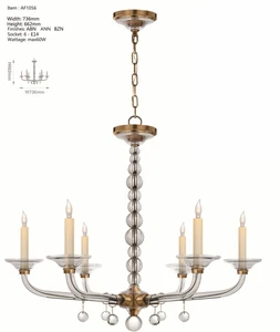 ECOJAS Chandelier Capper Glass Hanging Light for Hotel Villa Living Room LED Pendent Light