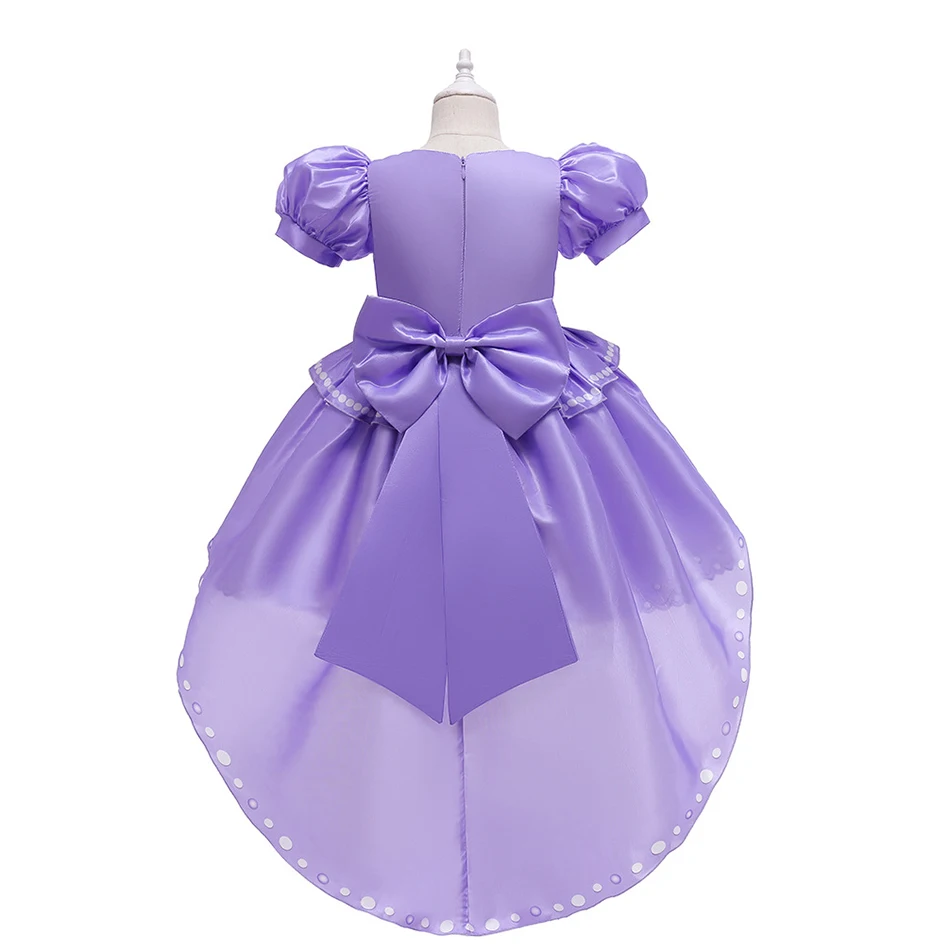 Sofia Princess Short Sleeve Costume Dress for Girls Halloween Party Dress up