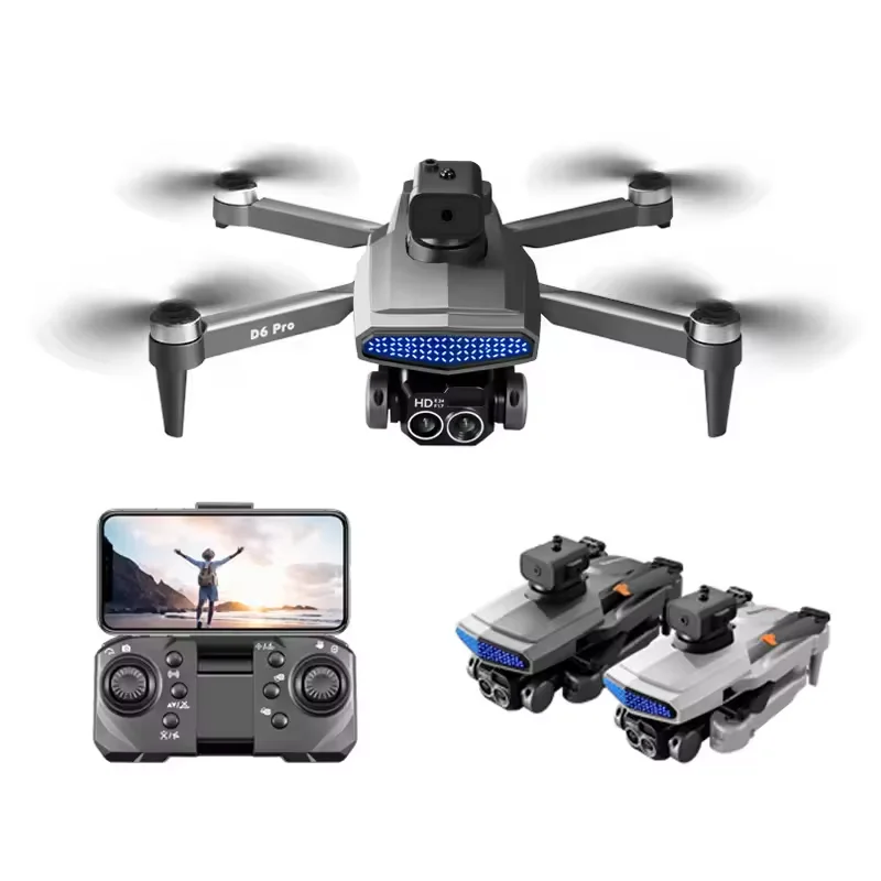D6 ブラシレスドローン 4K HDデュアルカメラ 折りたたみ式 RCドローン