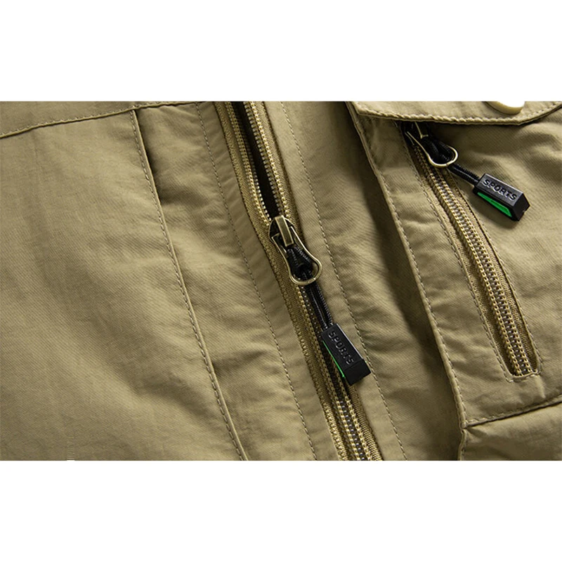 2024 Spring Autumn Outdoor Casual Windproof Baggy Jacket Men Waterproof Detachable Hat Multiple Pocke Pizex Trench_voghion.com