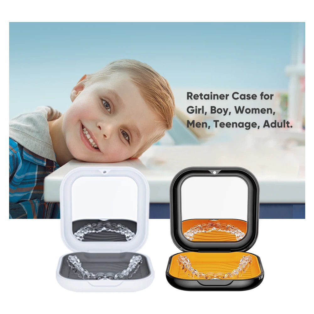 Невидимый ящик для хранения черный белый магнитный держатель зубных протезов фиксатор Защитный Контейнер