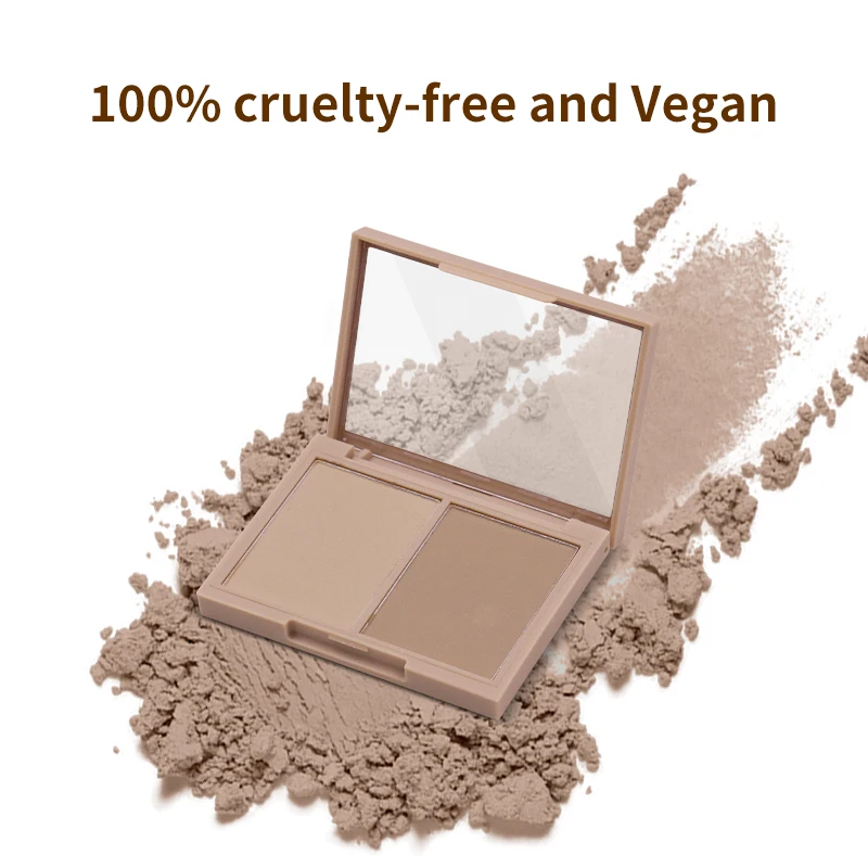 Private Label 2 Color Bronzer Matte Facial Contouring Vegan Pigmented Powder Concealer Palette factory